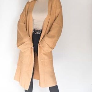 Ribbed Open Front Cardigan